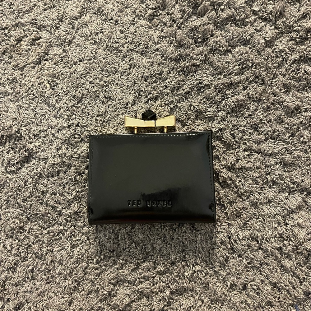 Ted Baker patent leather black wallet